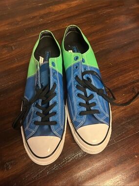 Converse Blue & Green Low Top Sneakers Seahawks colors Chuck Taylor